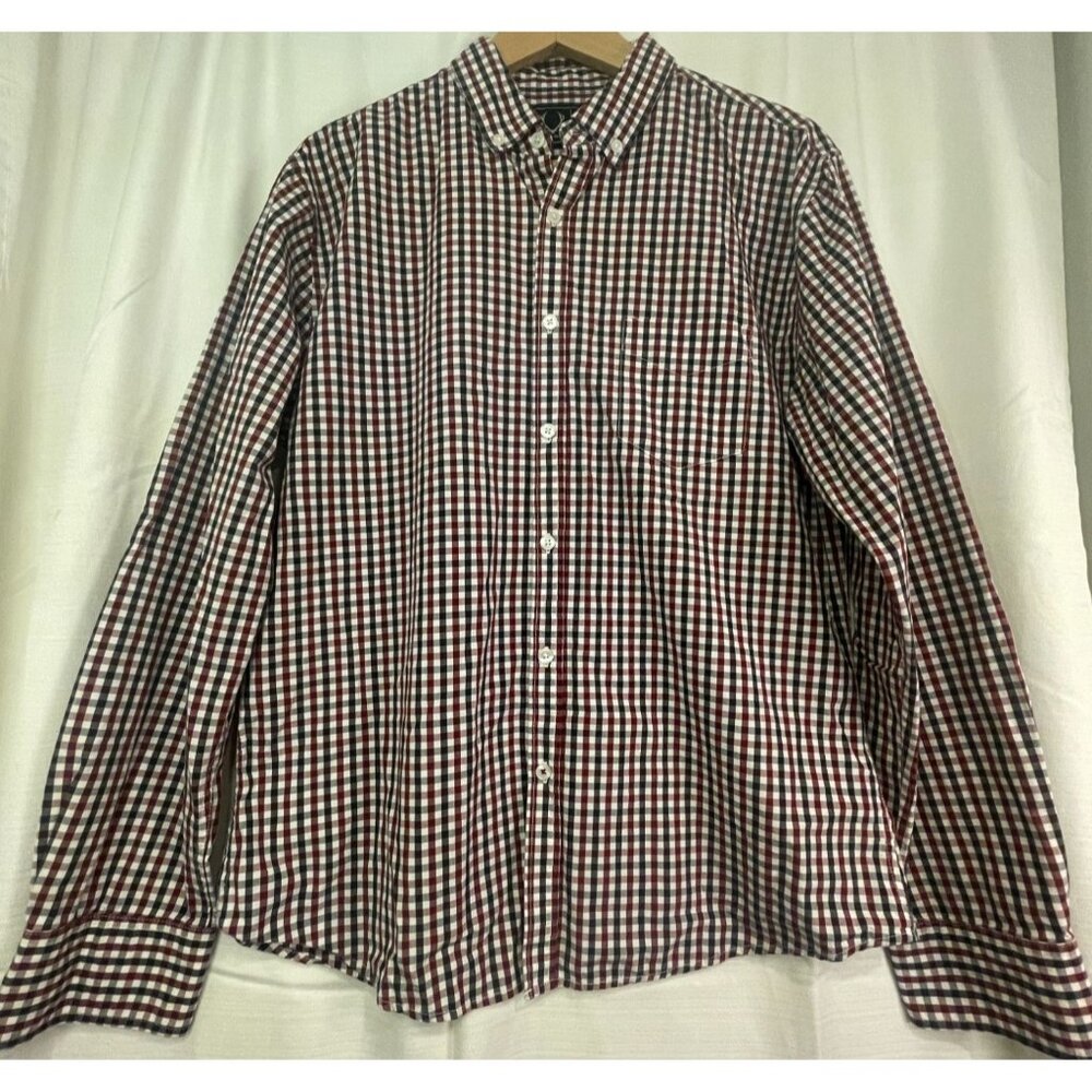 TM7038- Luke & Dutch Checkered Button‑Up Shirt Long Sleeve Men’s Large